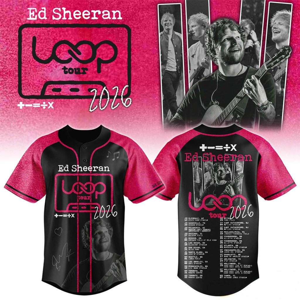Ed Sheeran LOOP Tour 2026 Baseball Jersey Ed Sheeran Merch Music Related Gifts For Guys - Merchluma