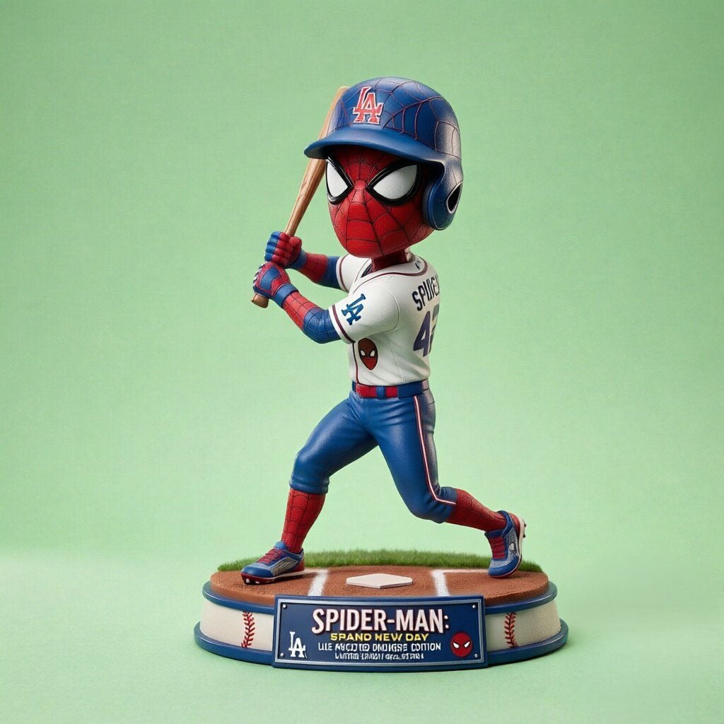 Spider Man Los Angeles Dodgers Baseball Funko Pop Spider Man Merch Gift For Baseball Fans - Merchluma