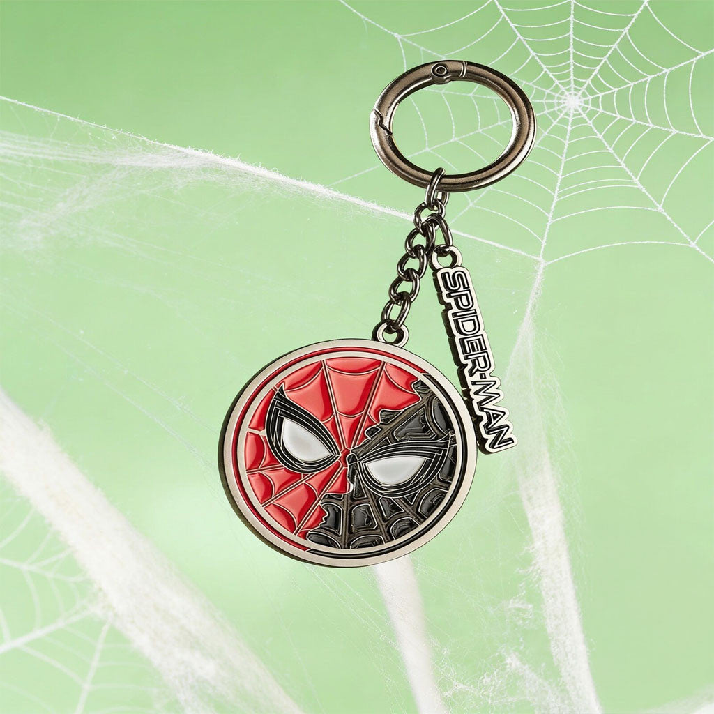 Marvel Spider Man Half Split Mask Keychain Spider Man Merch Gifts Ideas For Husband - Merchluma