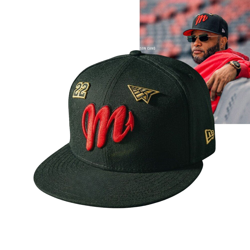 Robinson Cano M Logo Diablos Rojos X Paper Planes Snapback Hat No 22 Hat Robinson Cano Merch - Merchluma