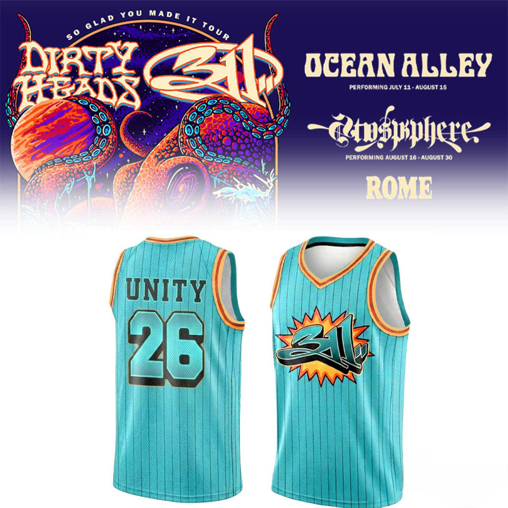 311 And Dirty Heads Tour At Rome Unity 26 Basketball Jersey Best Gifts For Music Lovers - Merchluma