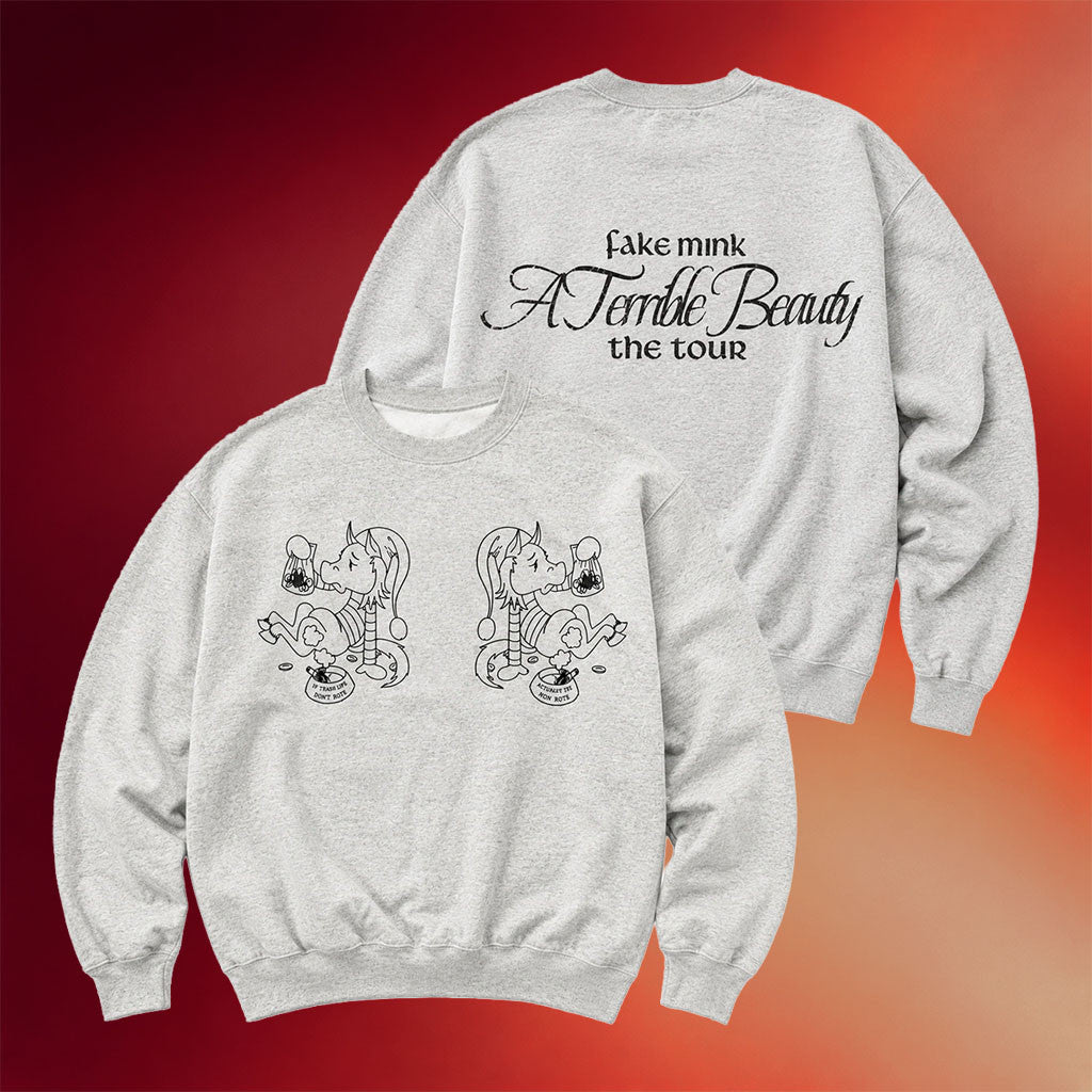 Fakemink Merch 2026 Logo Crewneck Sweatshirt Fakemink A Terrible Beauty Tour Merch Fan Gifts - Merchluma