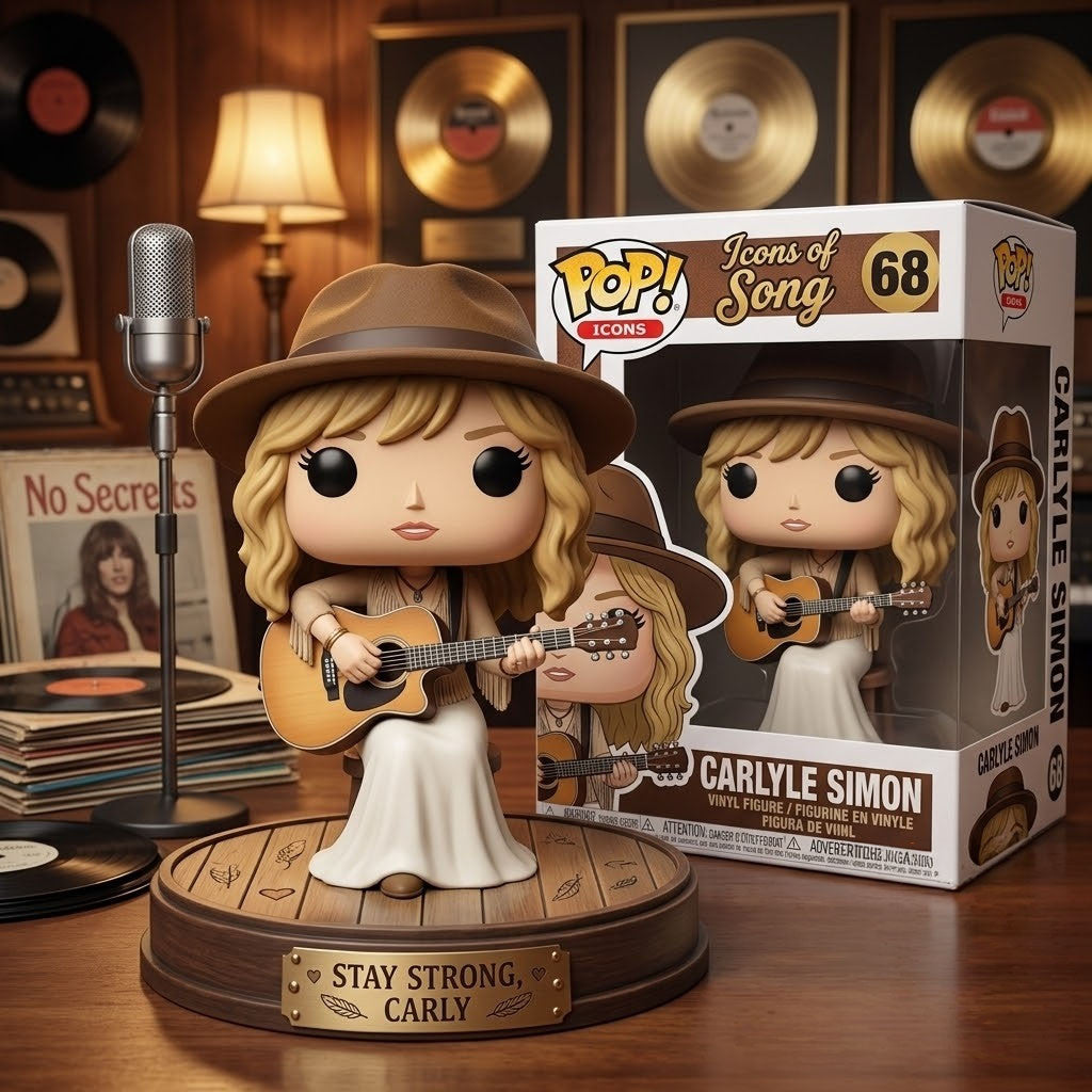 Carly Simon No Secrets Album Acoustic Guitar Funko Pop Icons Of Song Carly Simon Merch Gifts - Merchluma