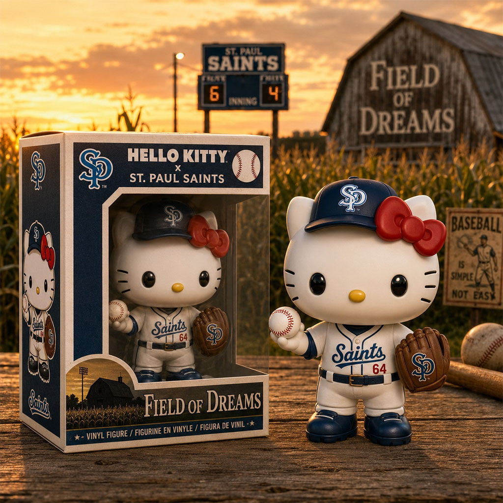 Hello Kitty X St Paul Saints Field Of Dreams Funko Pop St Paul Saints Merch Baseball Fan Gear - Merchluma