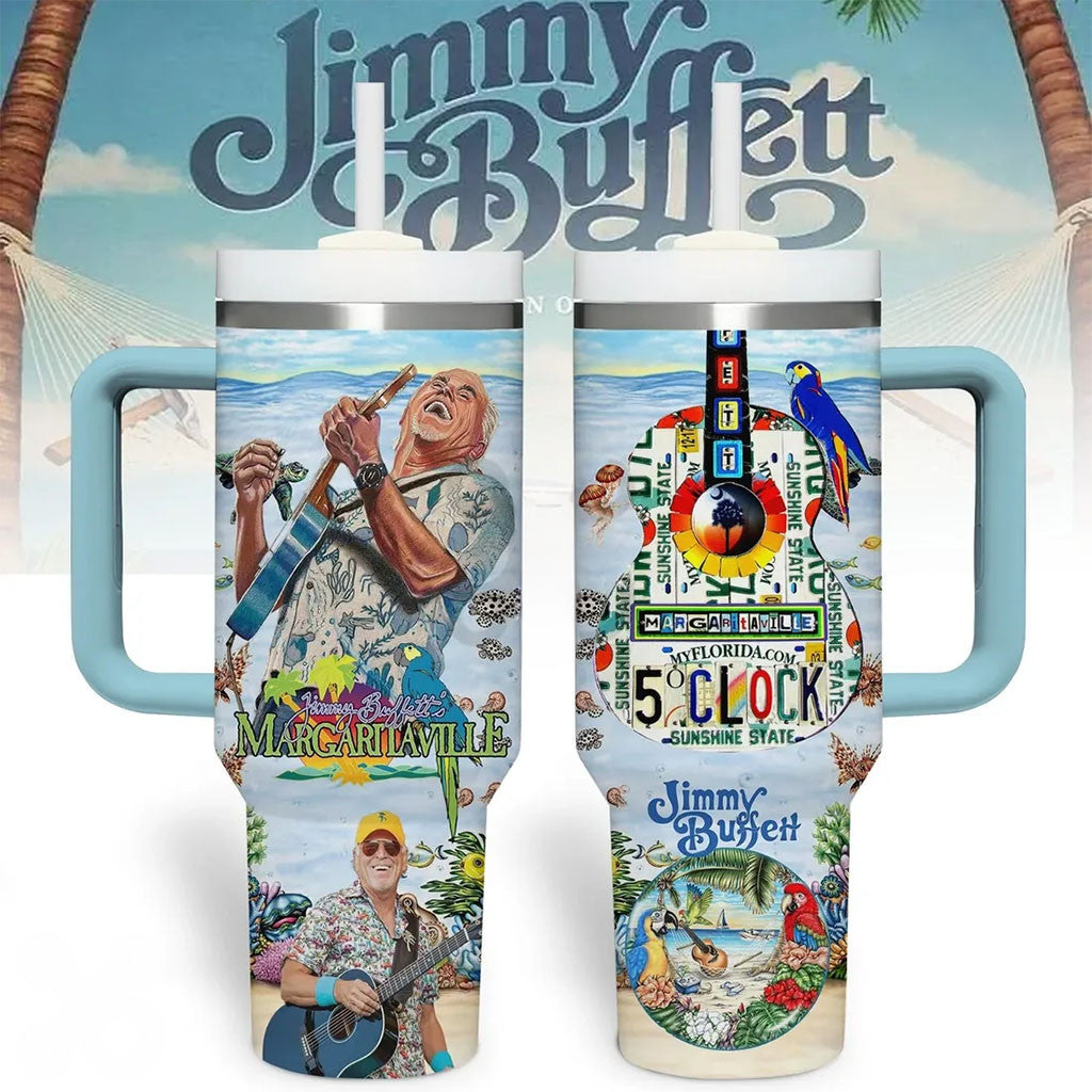 Jimmy Buffett Margaritaville 40oz Tumbler 2026 Jimmy Buffett Merch Present For Fans - Merchluma