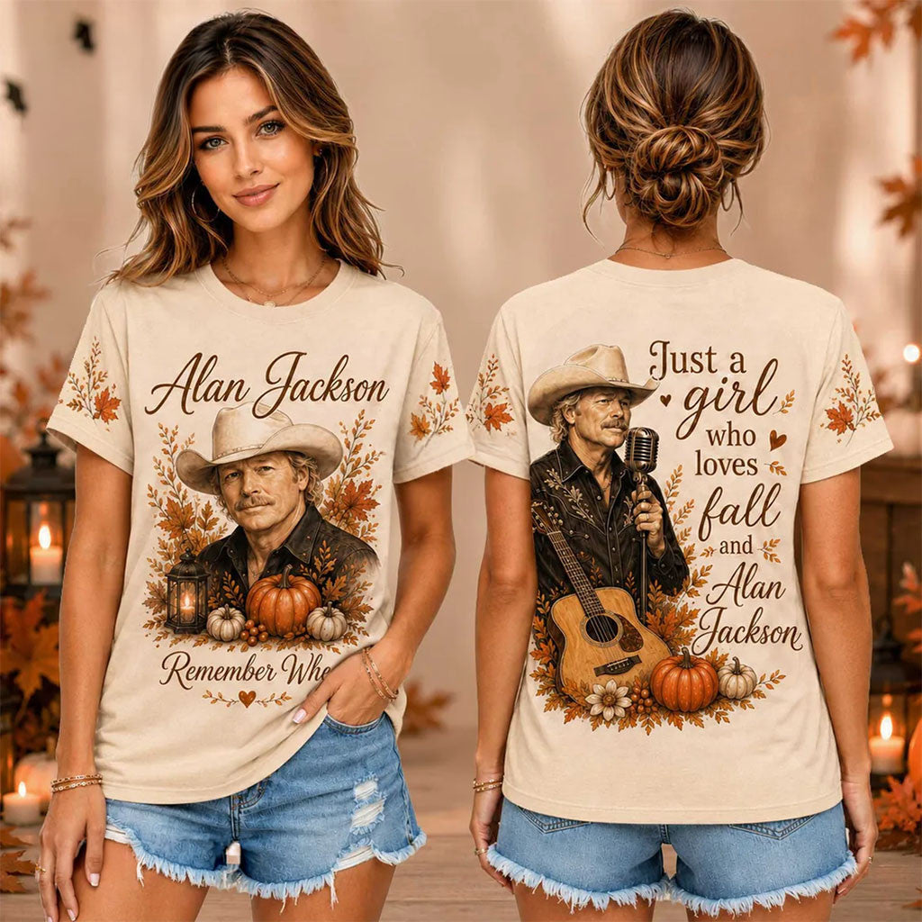 Alan Jackson Fall Pumpkin T-Shirt Alan Jackson Merch Autumn Clothing Gift For Music Lovers - Merchluma