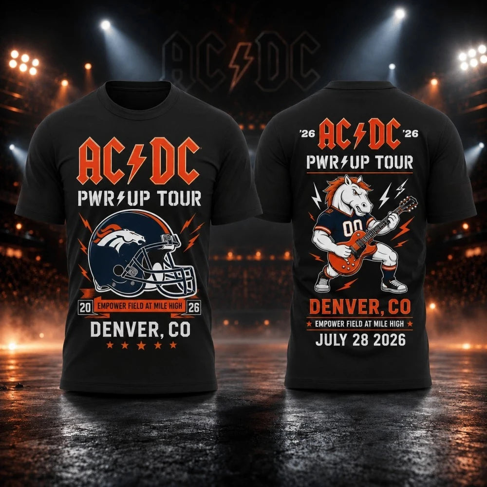 AC DC Merch 2026 ACDC Power Up Tour Denver CO Shirt Heavy Rock Tee Shirt Concert Gifts Ideas - Merchluma