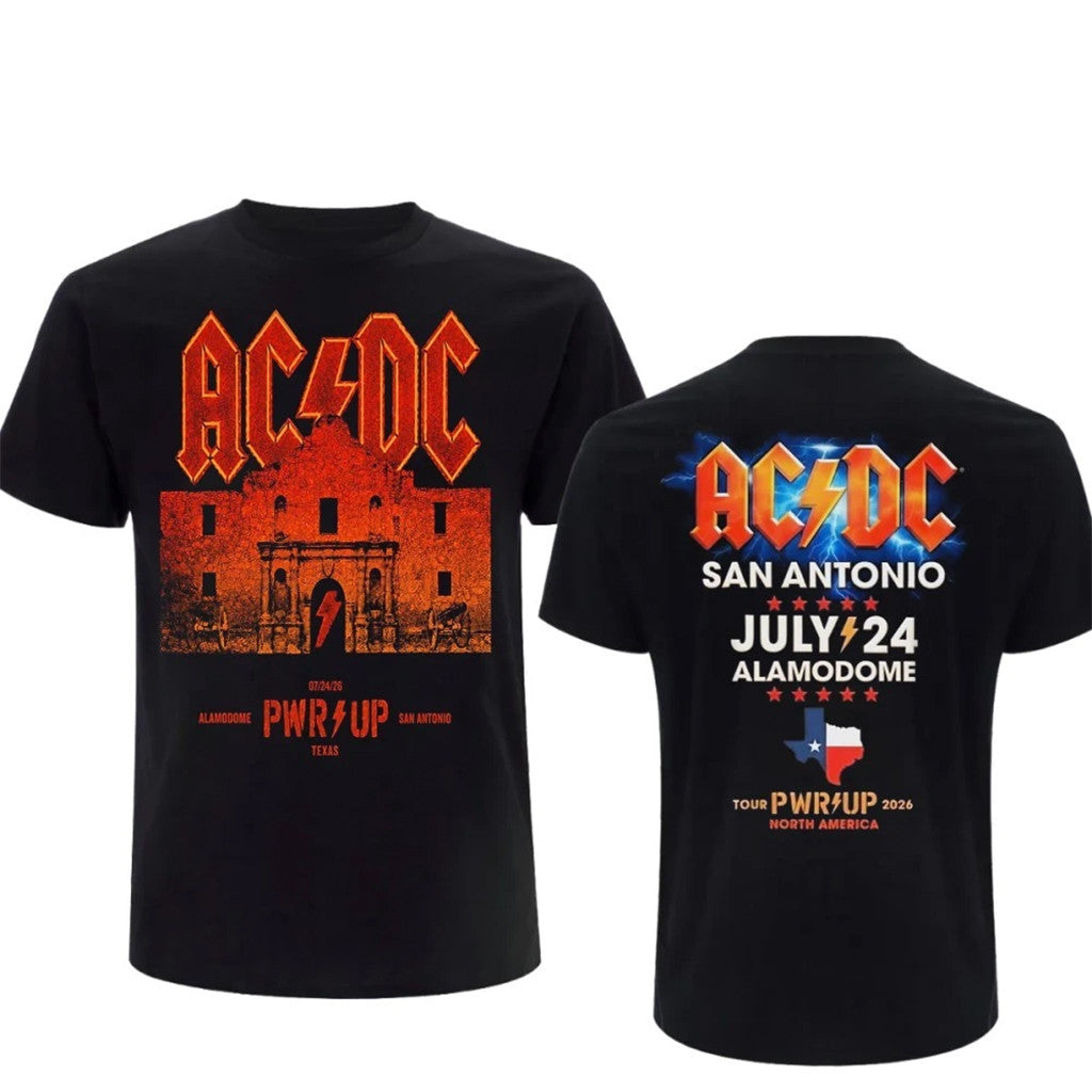 AC DC Merch ACDC Alamodome San Antonio July 24 2026 Event Shirt Power Up Tour Merch Fan Apparel - Merchluma