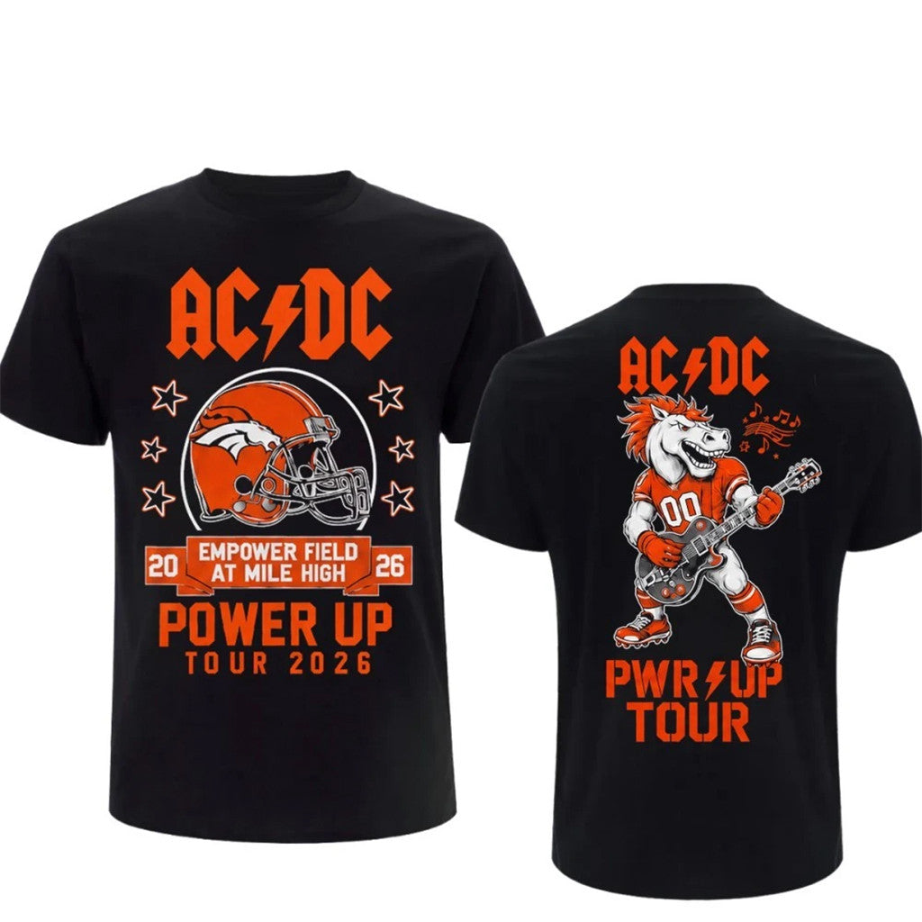 AC DC Merch ACDC Lightning Denver CO 2026 T-Shirt Power Up World Tour Live Concert Merch - Merchluma