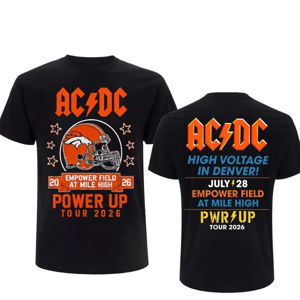 AC DC Merch ACDC Power Up Tour Denver CO 2026 Show T-Shirt Empower Field Merch Fan Gifts - Merchluma