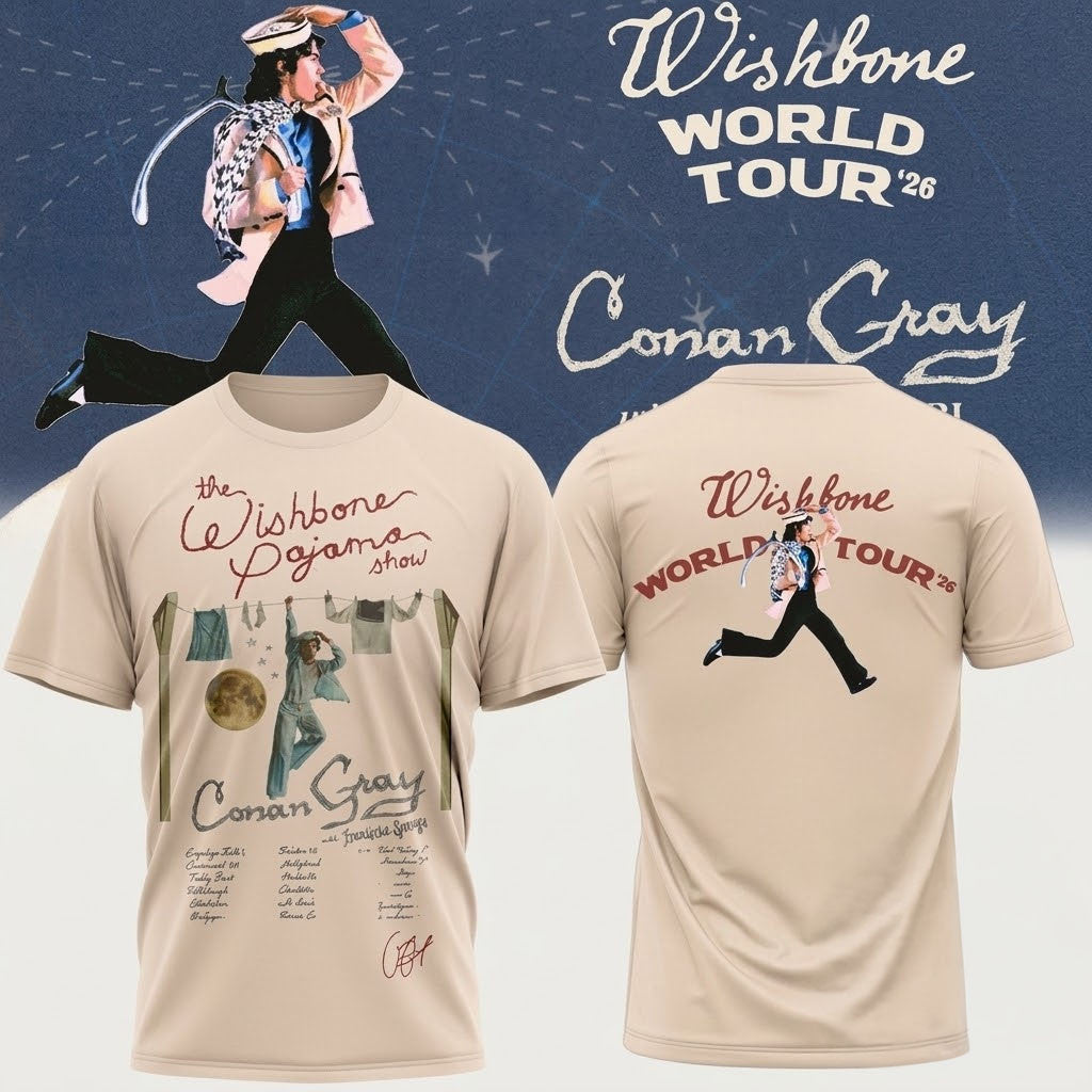 Conan Gray Wishbone Pajama Show World Tour 2026 T-Shirt Conan Gray Merch Music Lover Gifts - Merchluma