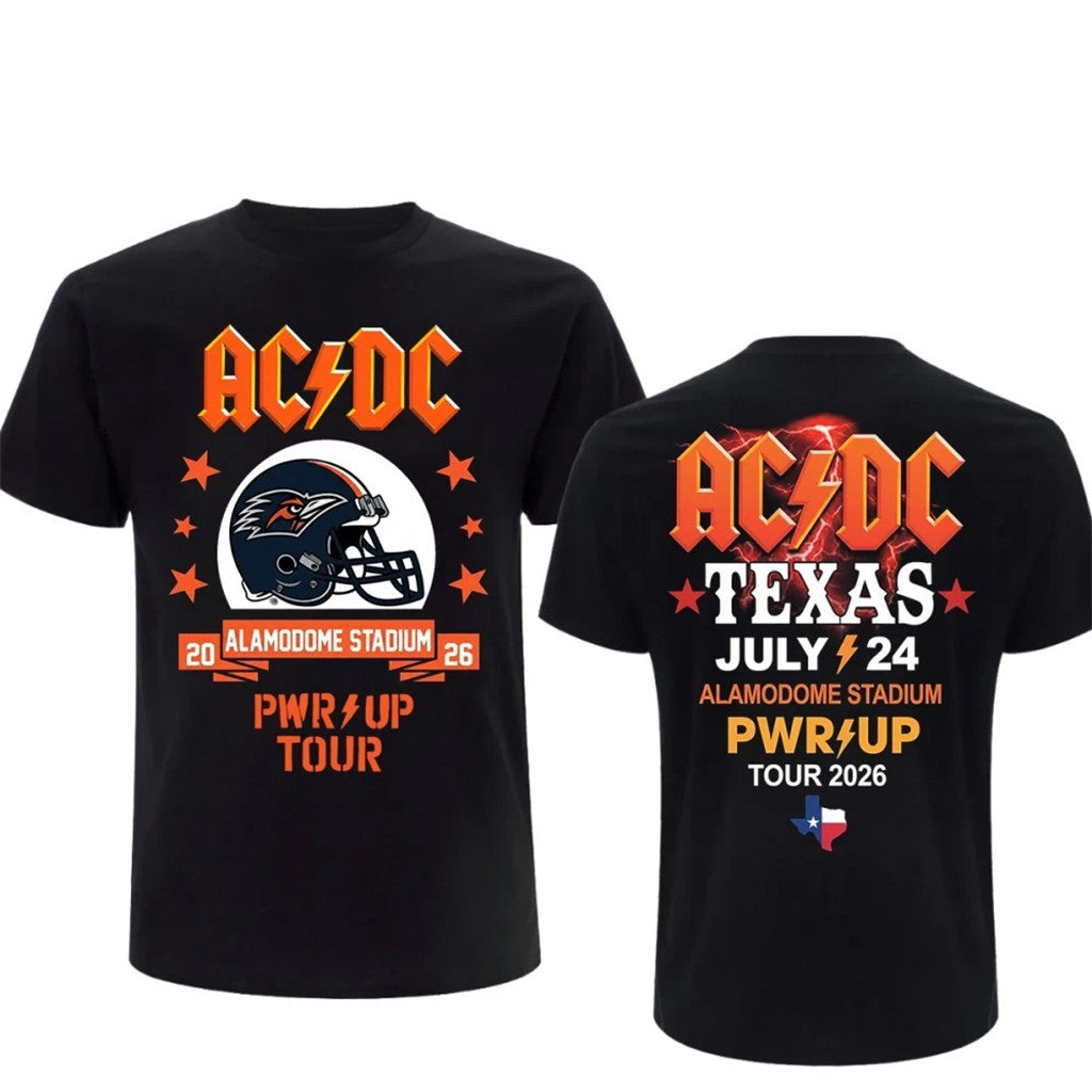 AC DC Merch ACDC San Antonio 2026 Concert T-Shirt Power Up Tour Alamodome TX Shirt Fan Gear - Merchluma