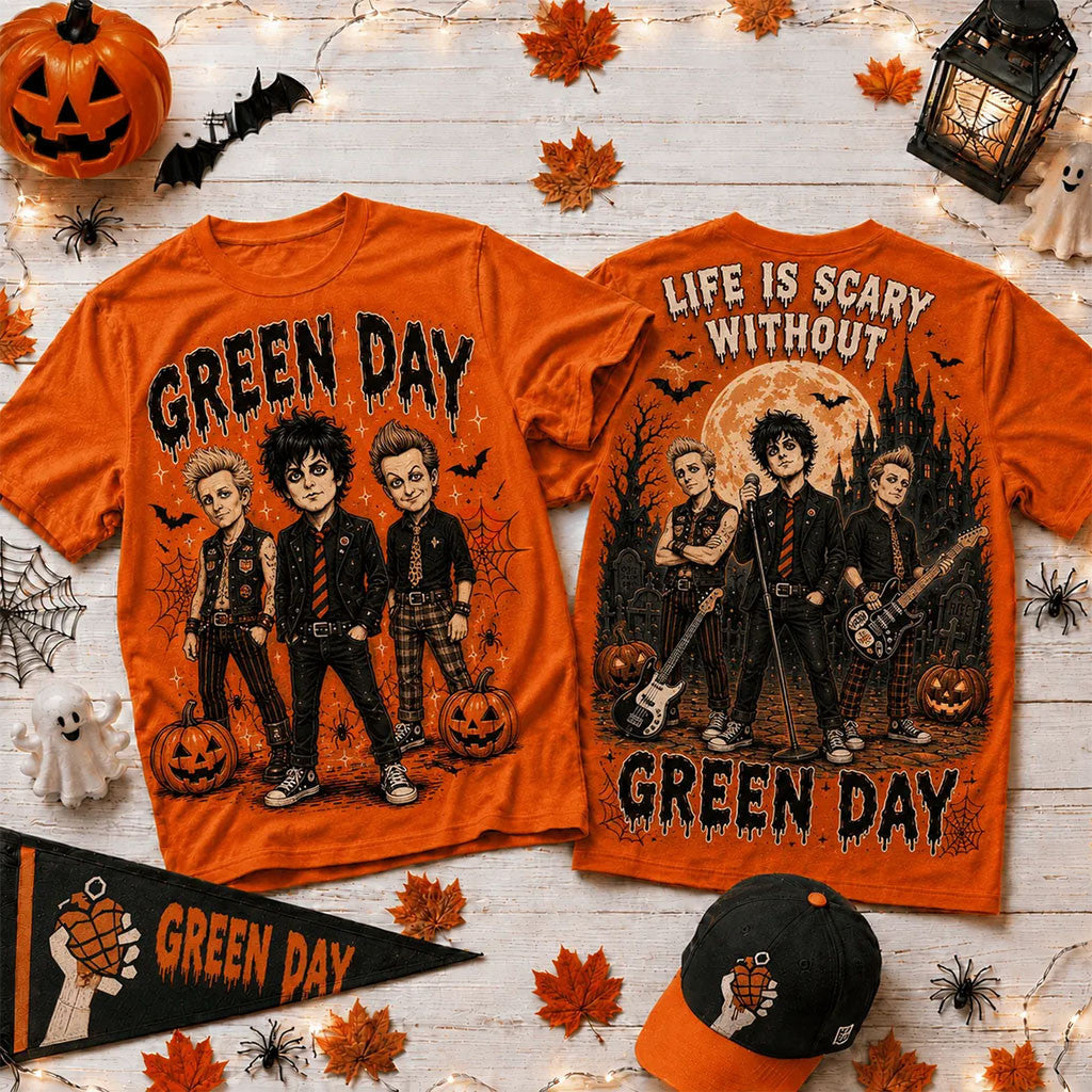 Green Day Life Is Scary Without Orange Halloween T-Shirt Green Day Merch Gift For Halloween - Merchluma