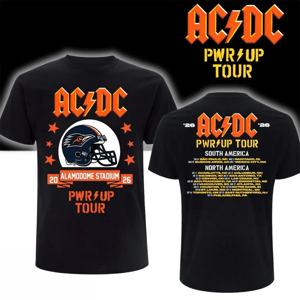 AC DC Merch ACDC San Antonio TX 2026 Power Up Tour Shirt Alamodome Concert Apparel For Fans - Merchluma