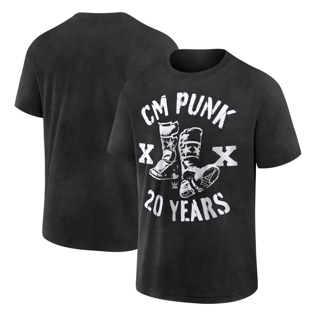WWE Merch 2026 CM Punk 20 Years Boots T-Shirt CM Punk Merch Best Gift For Wrestling Fans - Merchluma