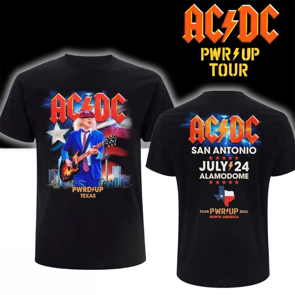 AC DC Merch ACDC San Antonio TX 2026 Shirt Power Up Tour Alamodome Texas Concert Merch Fan Gift - Merchluma