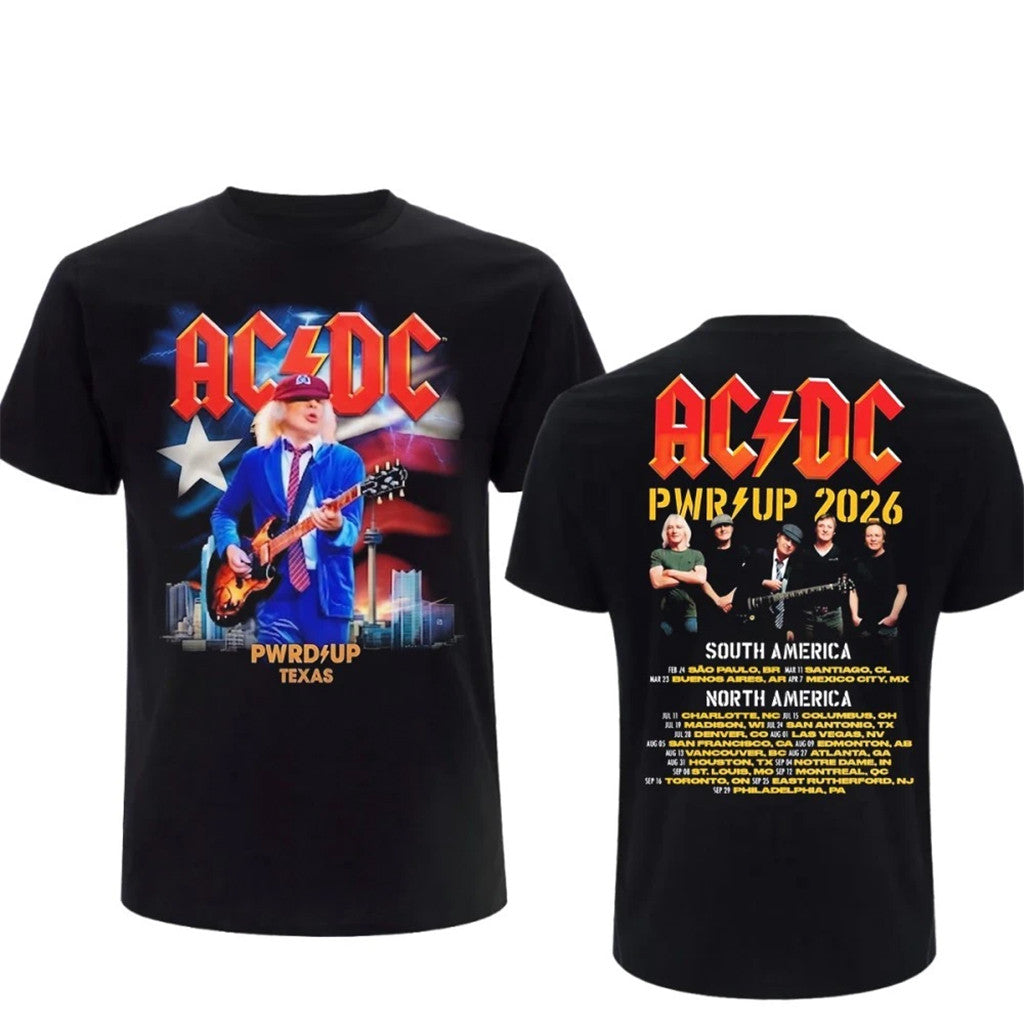 AC DC Merch ACDC San Antonio TX 2026 Tour Shirt Power Up Concert July 24 Apparel Band Fan Gifts - Merchluma