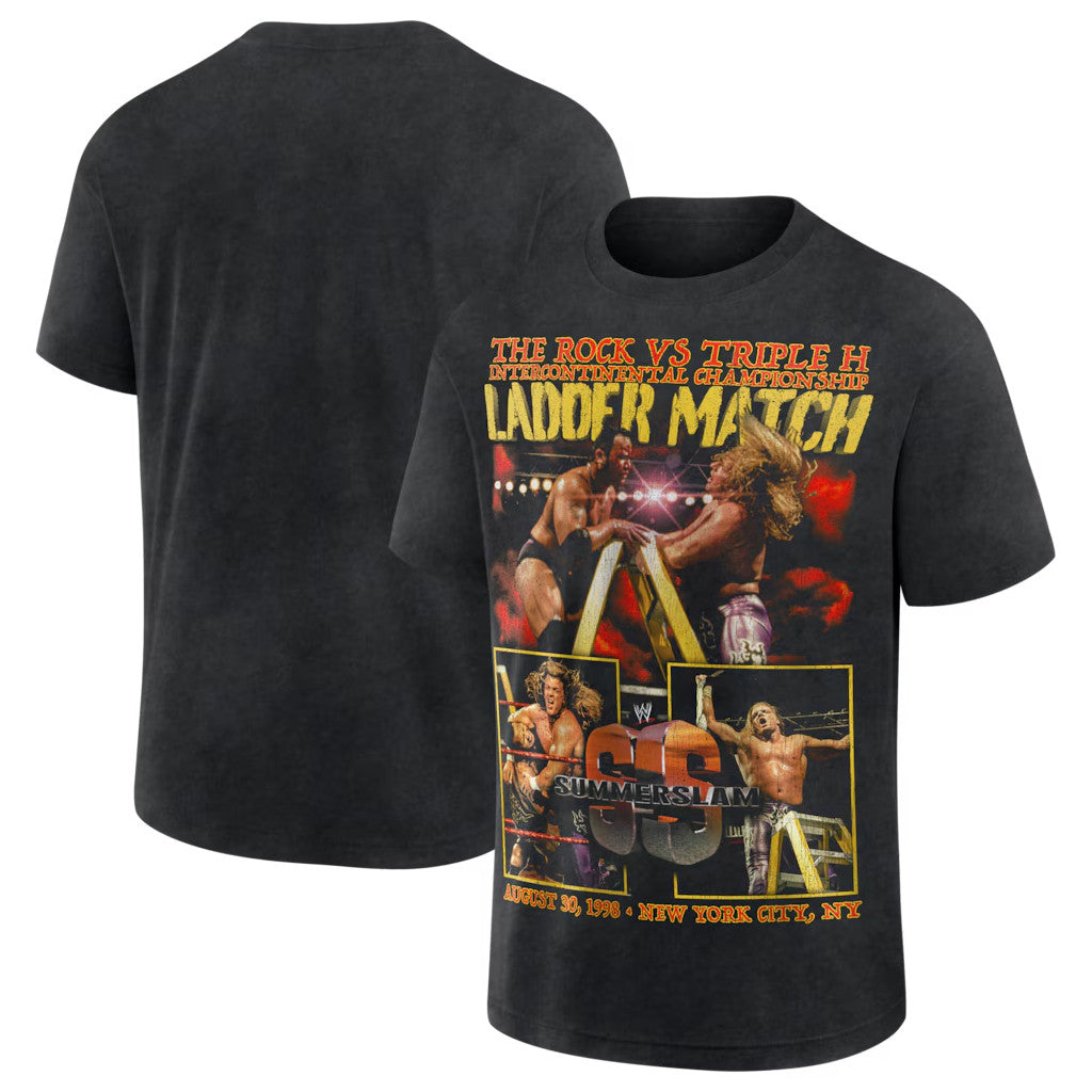 WWE Merch 2026 The Rock Vs Triple H Black WWE SummerSlam 1998 T-Shirt Present For Wrestling Fan - Merchluma