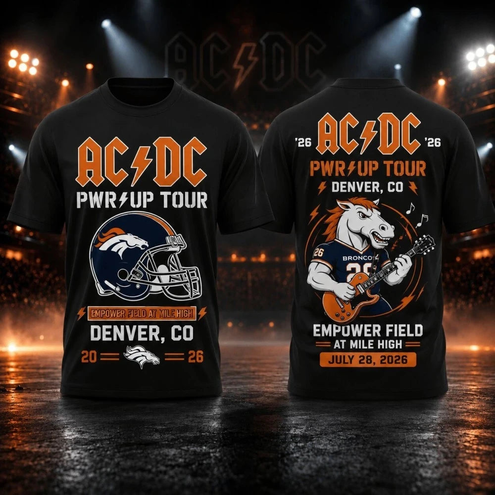 ACDC Merch 2026 ACDC Power Up North American Tour 2026 Denver Colorado Concert T-Shirt Fan Gift - Merchluma