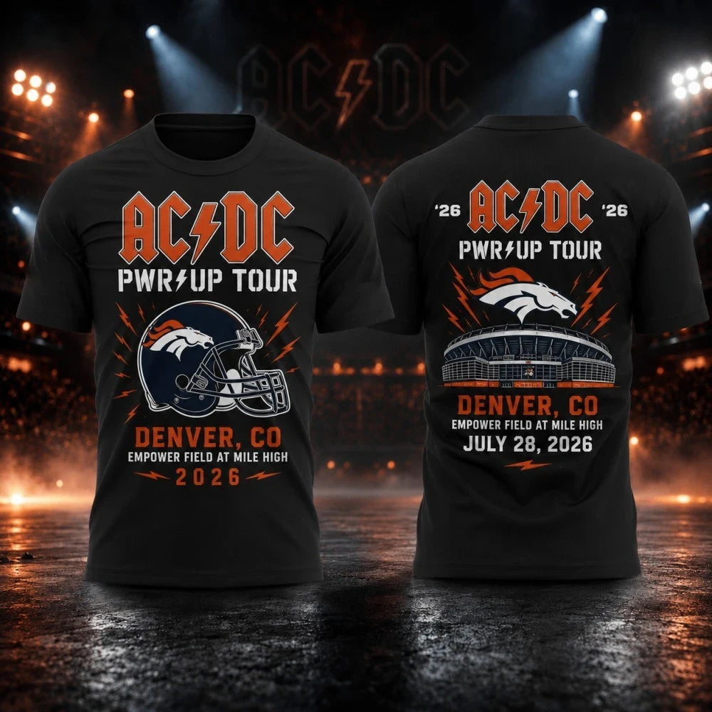 ACDC Merch AC DC Power Up North American Tour 2026 T-Shirt Denver CO Event Merch Rock Fan Gifts - Merchluma