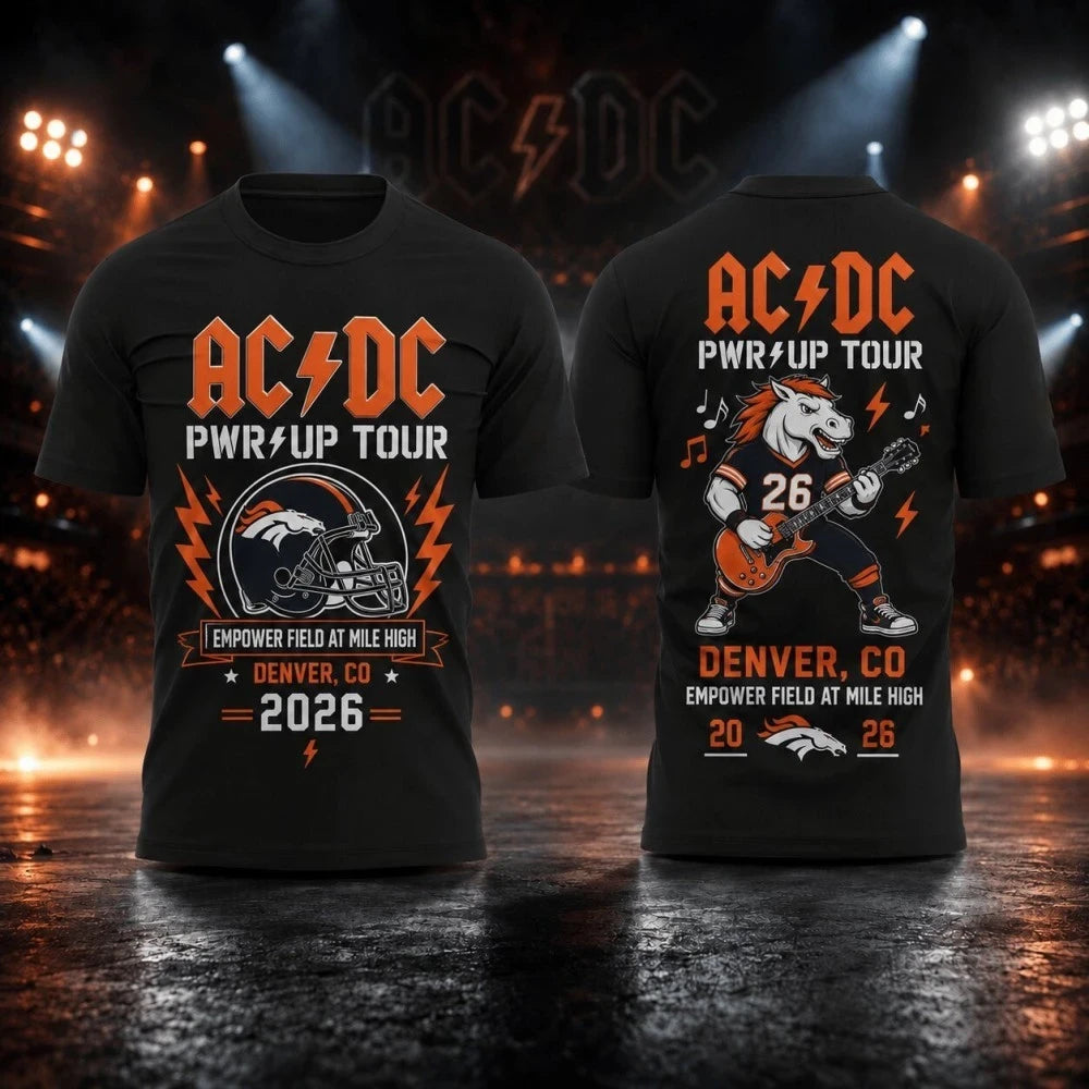 ACDC Merch ACDC Denver CO July 28 2026 Tour Shirt PWR Up Tour Merch Rock Concert Apparel - Merchluma
