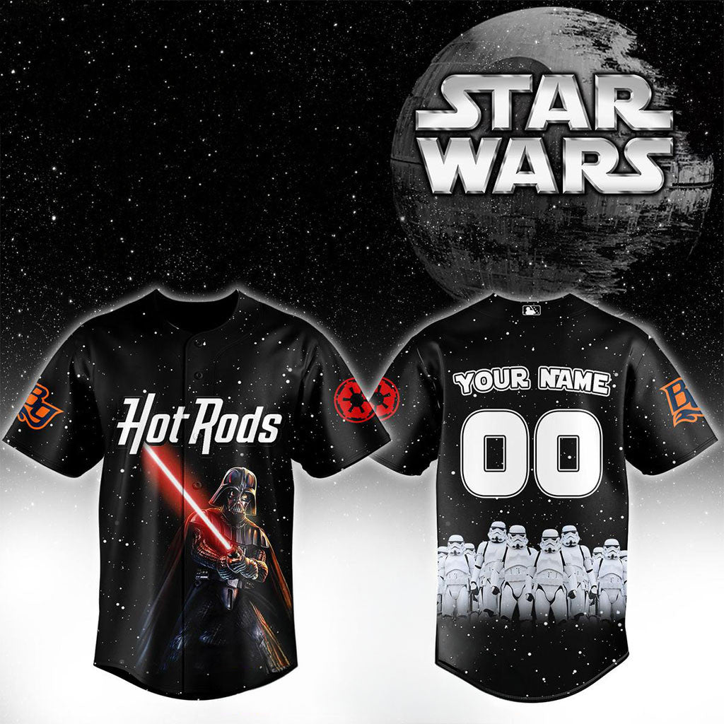 Personalized Bowling Green Hot Rods X Star Wars 2026 Dark Force Jersey Fan Merch Brothers Gifts - Merchluma