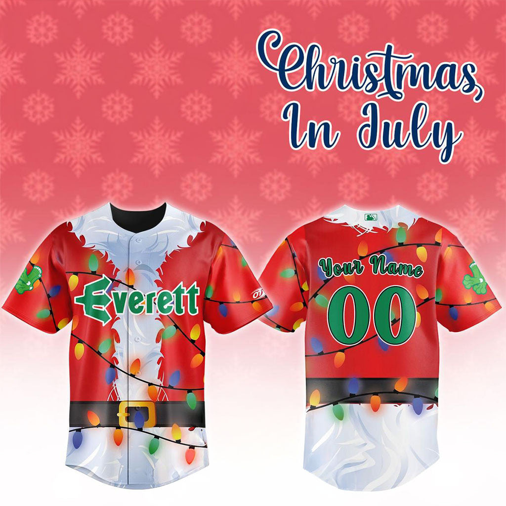 Personalized Everett Aquasox Christmas In July Night 2026 Jersey Everett Aquasox Merch Gifts - Merchluma