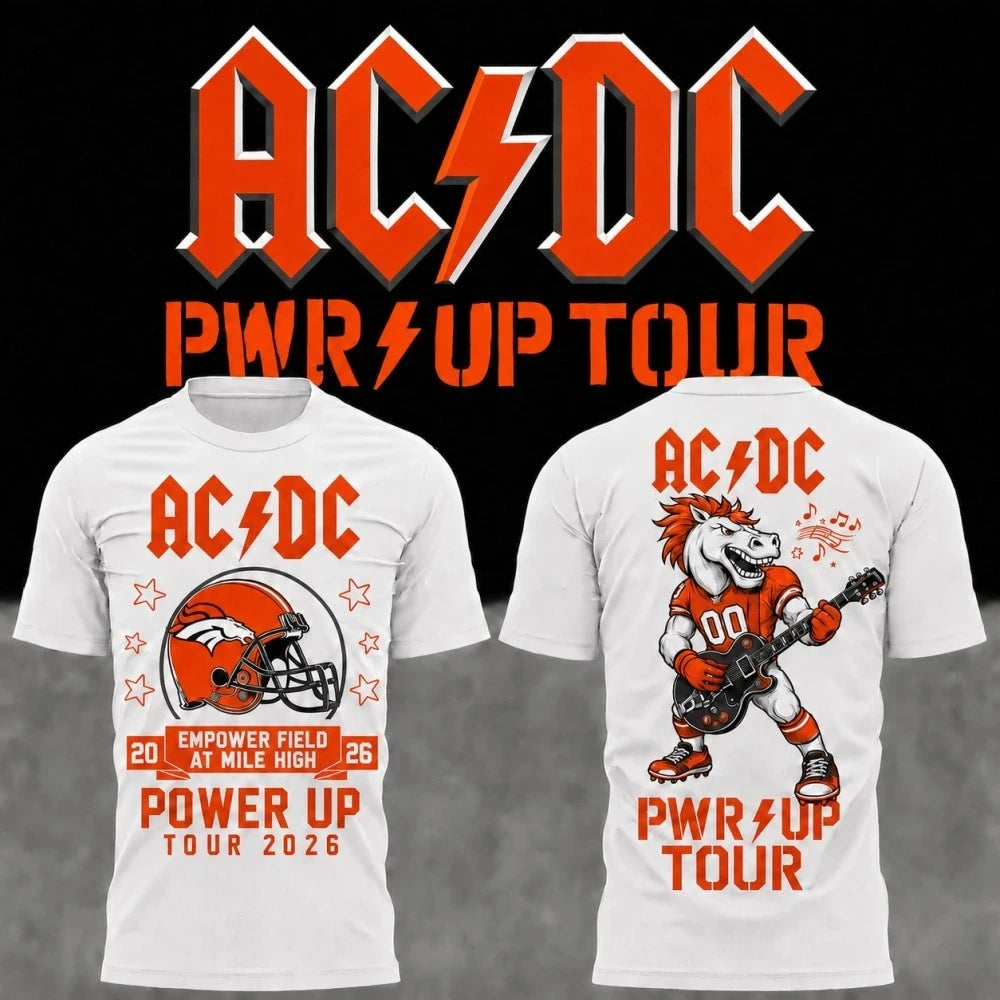 AC DC Merch 2026 ACDC Denver CO Shirt Power Up Tour Empower Field At Mile High Rock Apparel - Merchluma