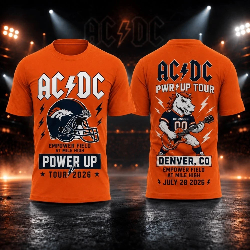 AC DC Merch 2026 ACDC Denver CO Concert T-Shirt Power Up North American Tour Shirt Fan Apparel - Merchluma