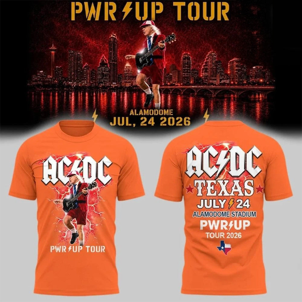 AC DC Merch ACDC San Antonio TX July 24 2026 Shirt Power Up Tour Merch Gift For Music Lovers - Merchluma