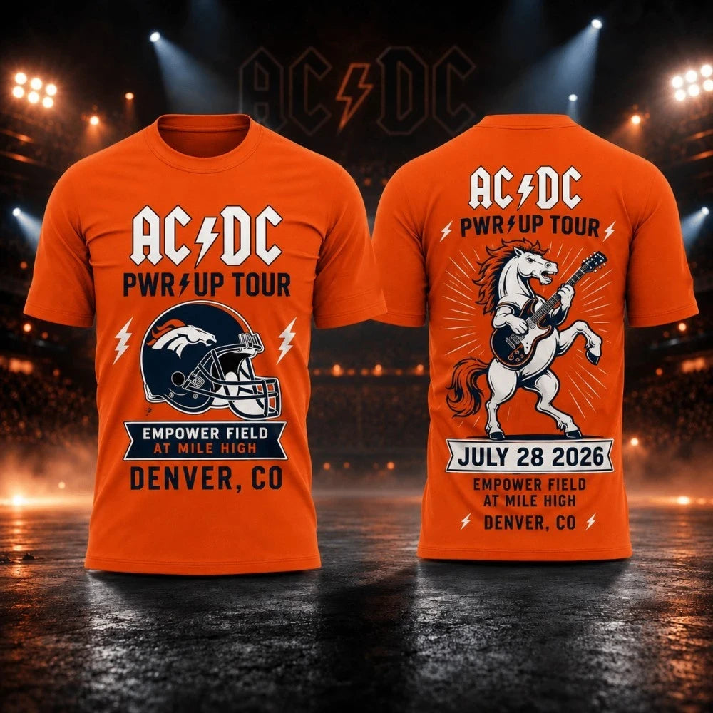 ACDC Merch AC DC Power Up Tour 2026 Denver CO Shirt Empower Field At Mile High Concert Fan Gift - Merchluma