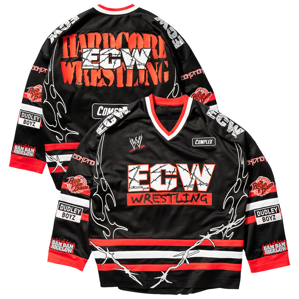 WWE Merch 2026 Complex x WWE Black ECW Hardcore Hockey Jersey Special Gift For Husband - Merchluma