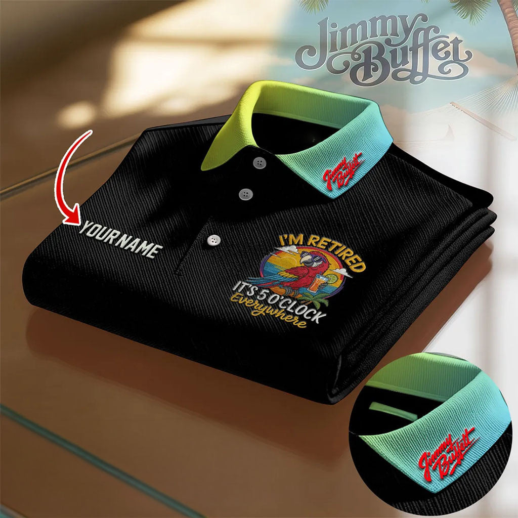 Personalized Jimmy Buffett It's 5 O'Clock Everywhere Polo Shirt Jimmy Buffett Merch Dad Gifts - Merchluma