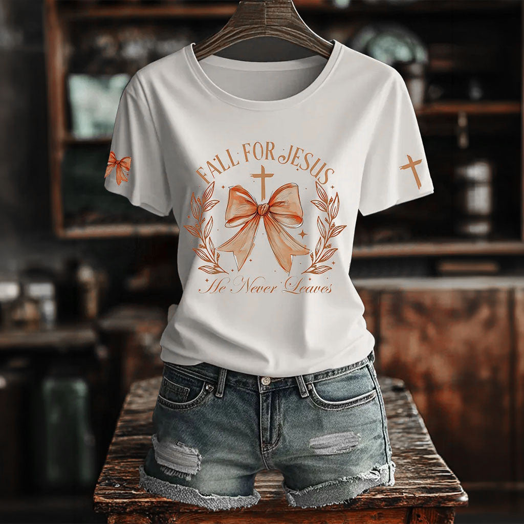 Womens Faith Autumn T-Shirt Autumn Pumpkin Blessed Gift Ideas For Her - Merchluma