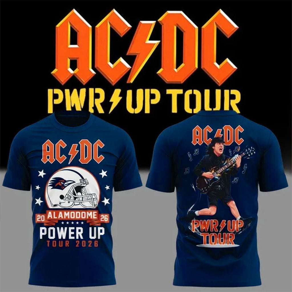 AC DC Merch ACDC Power Up Tour 2026 Graphic T-Shirt San Antonio Concert Shirt Rock Fan Apparel - Merchluma