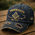 Freemason EST 1717 Premium Distressed Hat Freemason Merch Useful Gift For Fathers - Merchluma