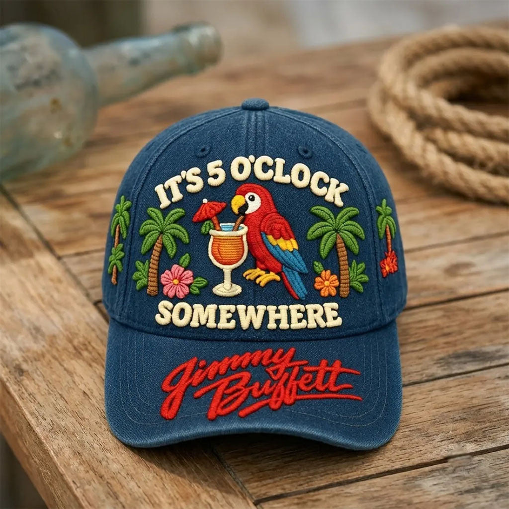 Jimmy Buffett It's 5 O'Clock Somewhere Hat 2026 Jimmy Buffett Merch Gift For Music Lovers - Merchluma