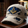 Freemason EST 1717 Distressed Gray Hat Freemason Merch Special Gift For Fathers - Merchluma