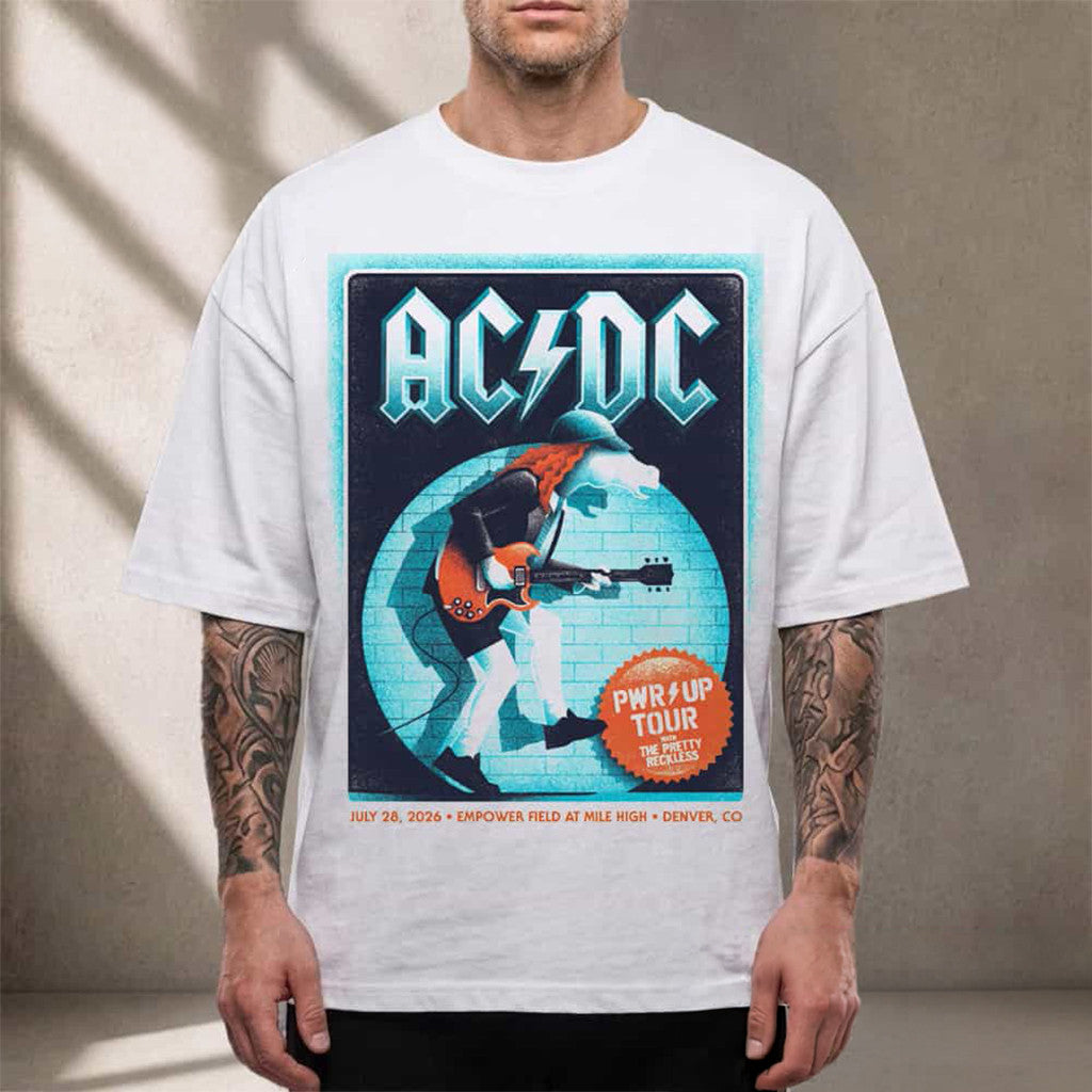 ACDC Merch Denver CO PWR Up Tour 2026 T-Shirt Gift Ideas For Husband - Merchluma