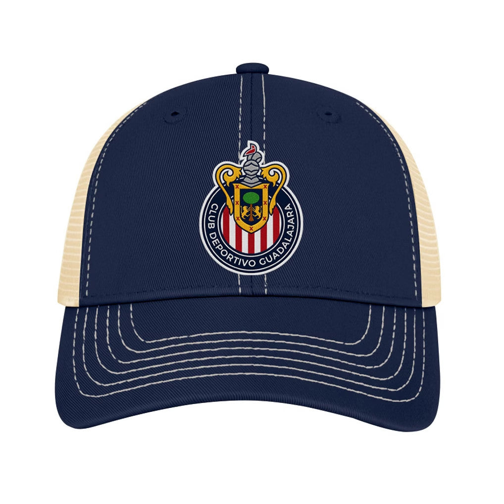 Chivas Soccer Merch 2026 Chivas 1863FC Color Badge Offroad Trucker Hat Navy Embroidered Gifts - Merchluma