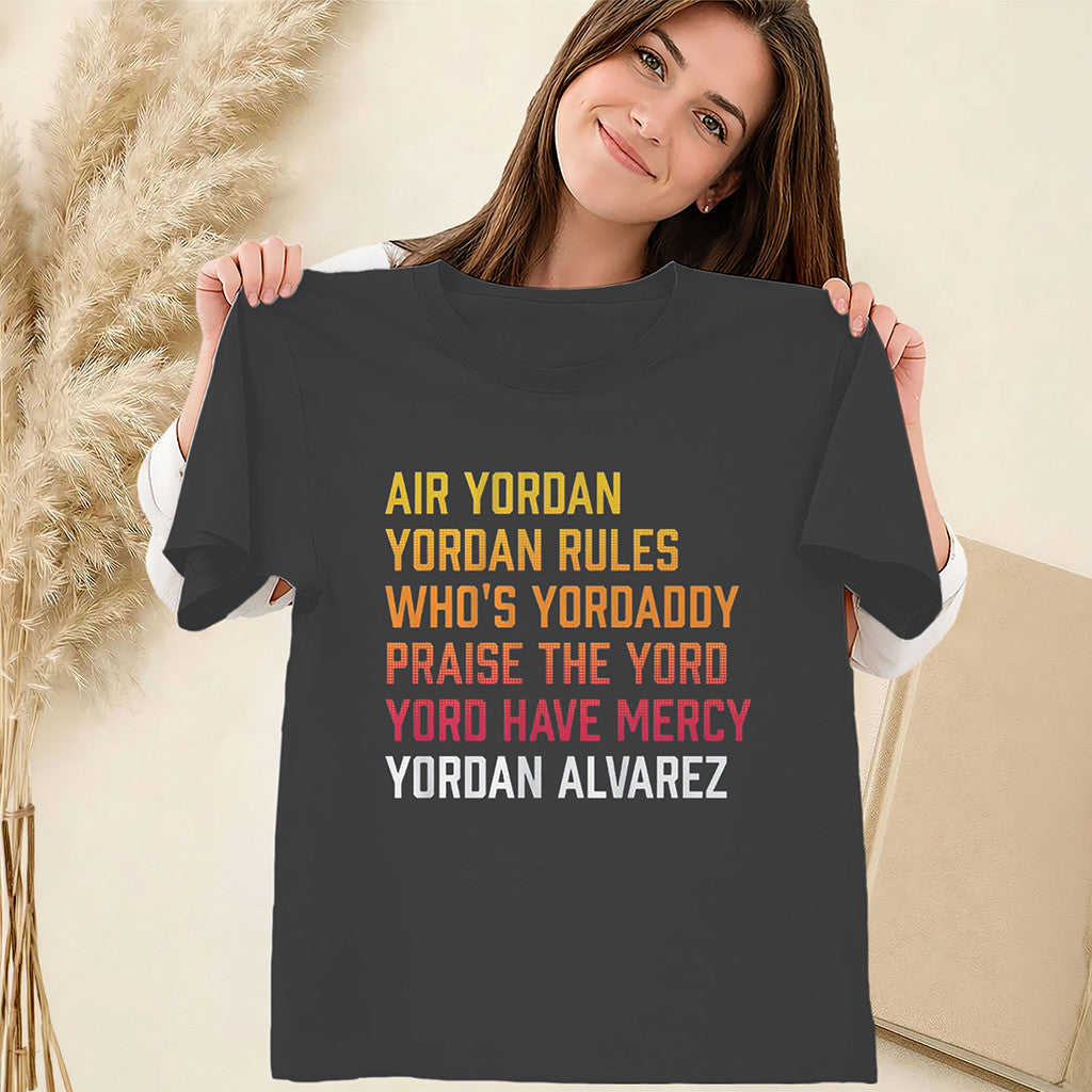 Yordan Alvarez Shirt Yord List Yordan Houston Baseball Tee Houston Astros Merch Fans Gifts - Merchluma