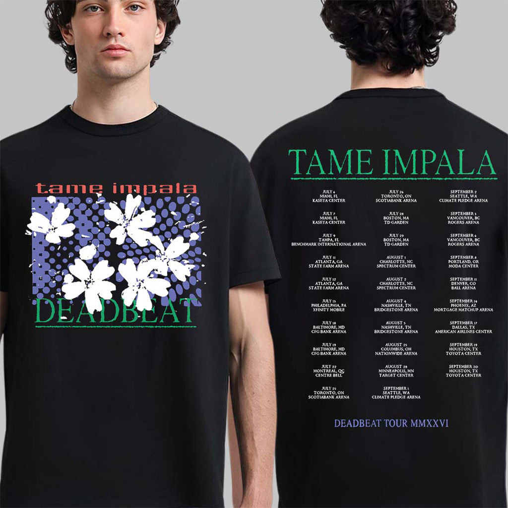 Tame Impala With Djo Deadbeat Tour 2026 Flower T-Shirt Tame Impala Merch Gifts For BFF - Merchluma