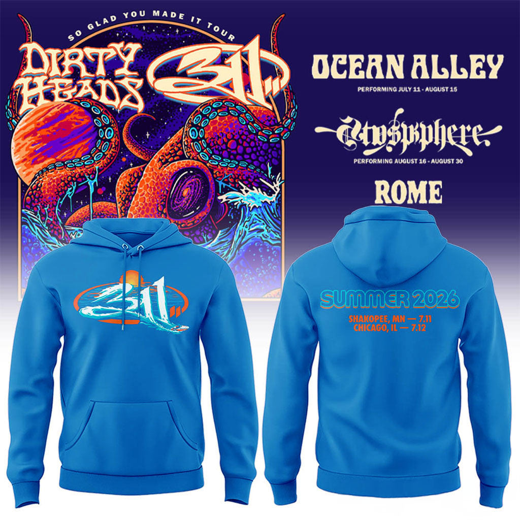 311 And Dirty Heads Blue Hoodie So Glad You Made It Tour Merch Gifts For Music Lovers - Merchluma