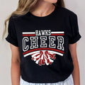 Hutchinson Hawks Cheer Maroon Glitter T-Shirt Black Birthday Ideas For Sisters - Merchluma