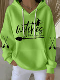 Witches Spell Magic Broom Floral Hoodie Cute Halloween Clothing Gift For Women - Merchluma
