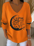 Halloween Salem 1692 They Missed One V-Neck Long Sleeve Shirt Salem 1692 Witchcraft Merch - Merchluma