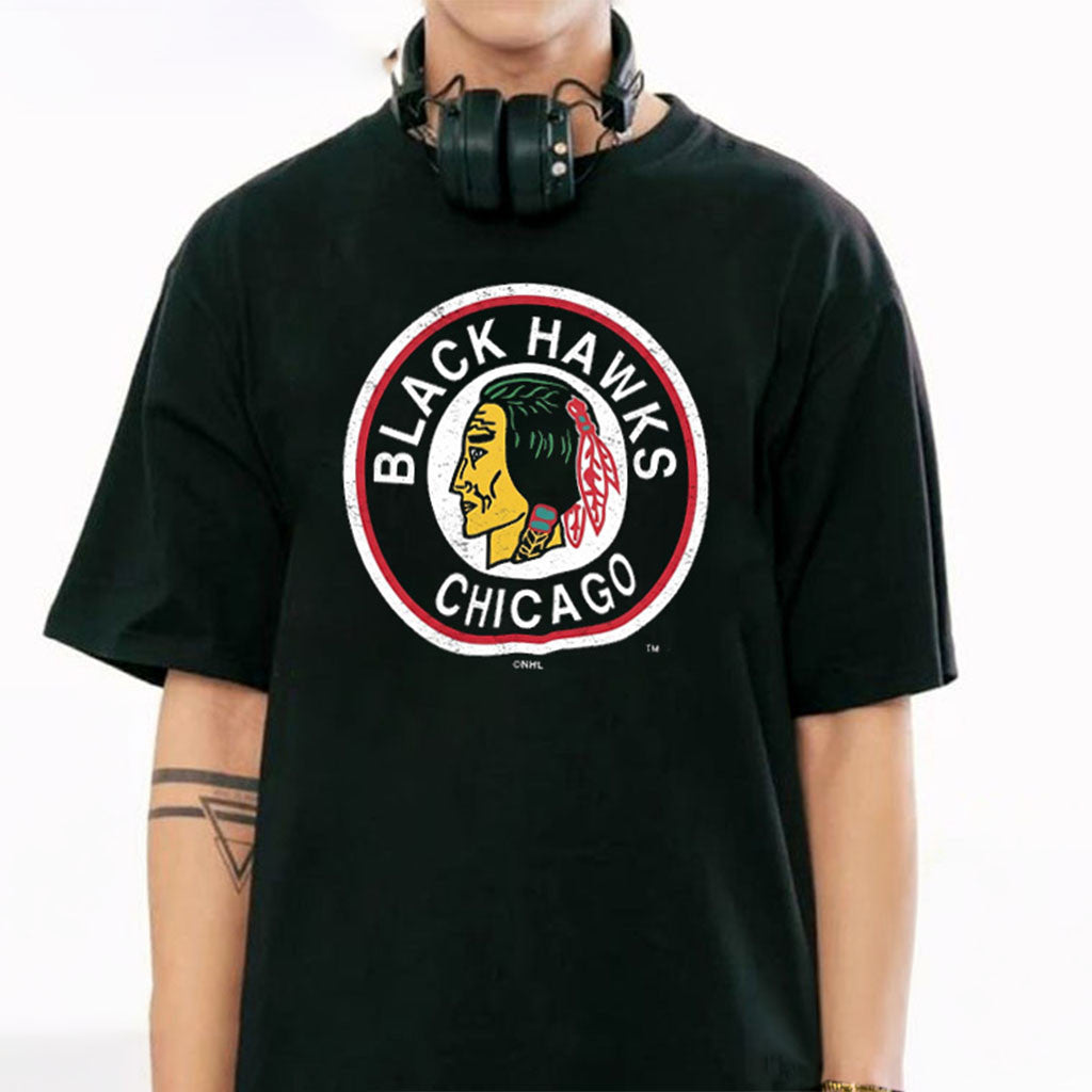 Vintage Chicago Blackhawks Logo T-Shirt Hockey Fan Shirt Chicago Blackhawks Merch 2026 - Merchluma