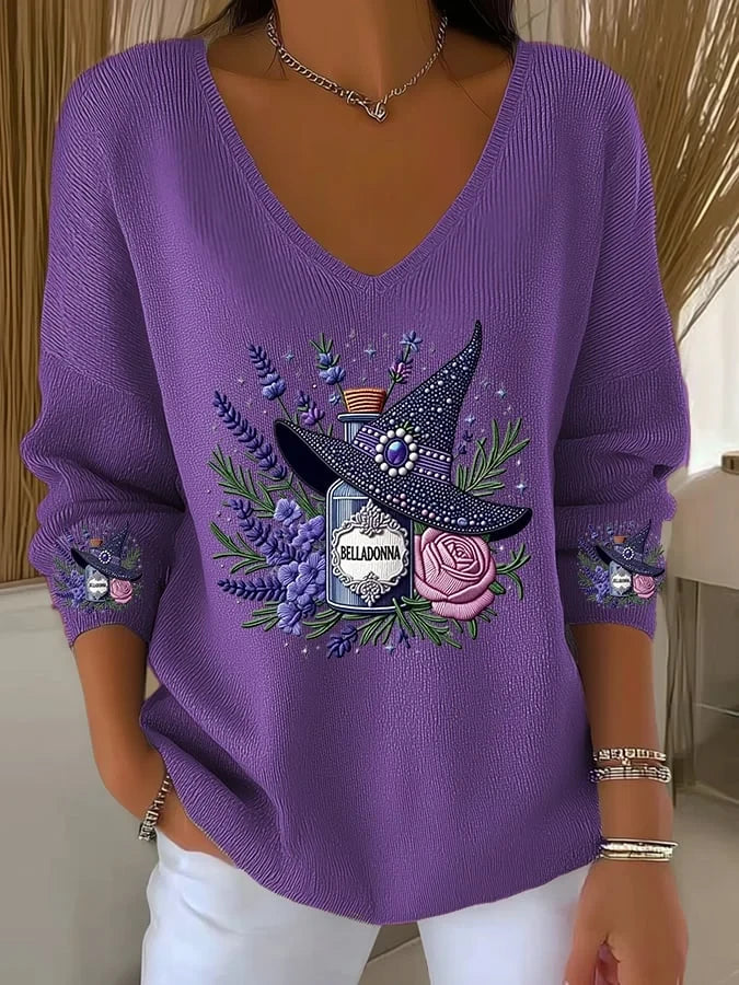 Halloween Witch Long Sleeve T-Shirt Ladies Halloween Clothes Gifts For Horror Lovers - Merchluma