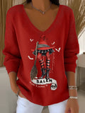 Girls Trip Salem Croup V-Neck Long Sleeve Shirt Girls Trip Time To Get Wicked Merch Present - Merchluma