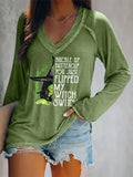 Buckle Up Buttercup You Just Flipped My Witch Switch V-Neck Long Shirt Halloween Shirts Gift - Merchluma